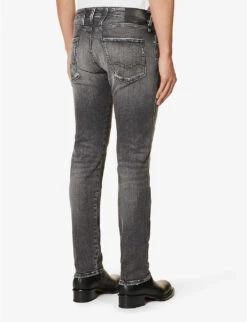Replay Anbass Distressed Tapered-leg Slim-fit Stretch-denim Jeans 10 Replay Anbass Distressed Tapered-leg Slim-fit Stretch-denim Jeans -Outlet Daily Tops Store R04186403 DARKGREY ALT03