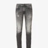 Replay Anbass Distressed Tapered-leg Slim-fit Stretch-denim Jeans