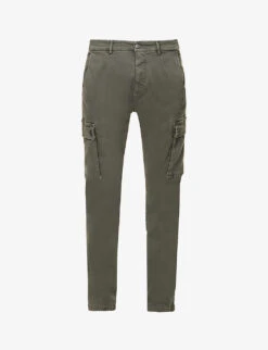 Replay Jaan Regular-fit Tapered-leg Stretch-cotton Blend Cargo Trousers