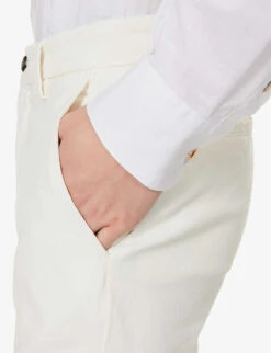 ELEVENTY New Chino Super-soft Regular-fit Stretch Cotton And Cashmere-blend Trousers 9 ELEVENTY New Chino Super-soft Regular-fit Stretch Cotton And Cashmere-blend Trousers -Outlet Daily Tops Store R04187265 WHITE ALT04