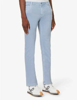 ELEVENTY Regular-fit Tapered-leg Stretch-cotton Trousers -Outlet Daily Tops Store R04187295 LIGHTBLUE ALT02