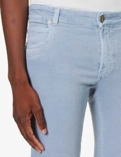 ELEVENTY Regular-fit Tapered-leg Stretch-cotton Trousers -Outlet Daily Tops Store R04187295 LIGHTBLUE ALT04