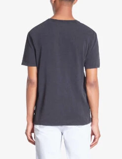 THE KOOPLES Graphic-print Cotton-jersey T-shirt -Outlet Daily Tops Store R04187709 BLACKWASHED ALT03