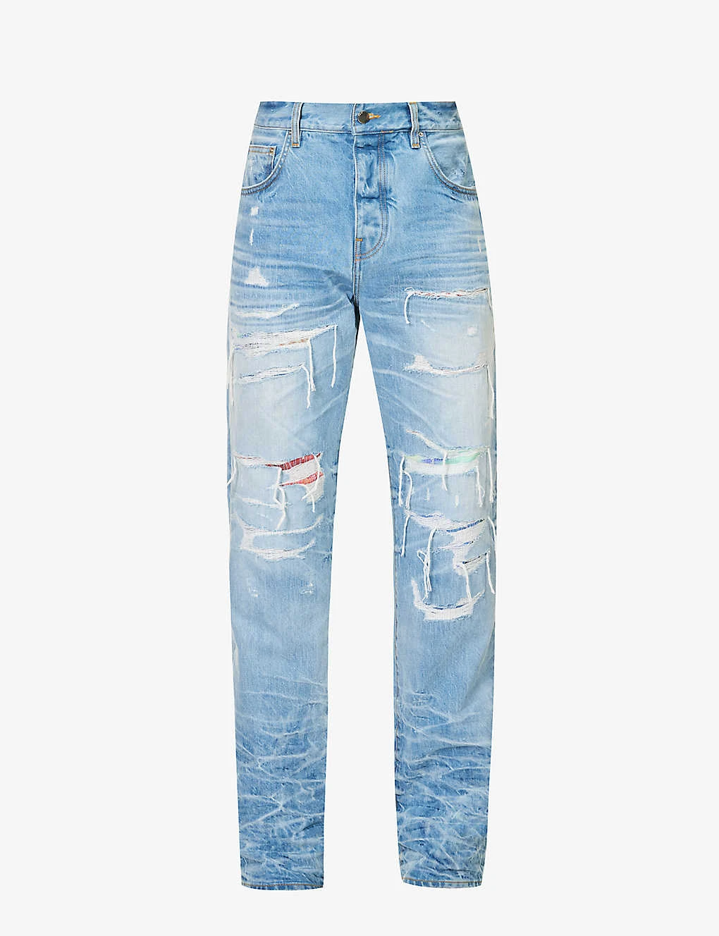 Amiri Aloha MX1 Distressed Straight-leg Jeans 1 Amiri Aloha MX1 Distressed Straight-leg Jeans