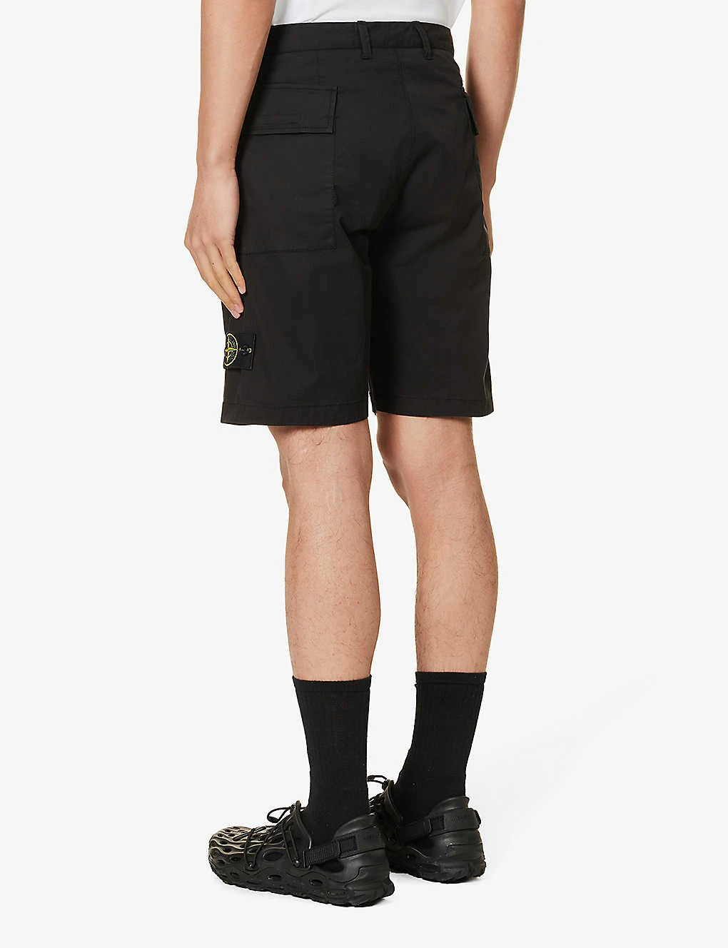 Stone Island Cargo Logo-badge Straight-leg Stretch-cotton Shorts 4 Stone Island Cargo Logo-badge Straight-leg Stretch-cotton Shorts - Image 4