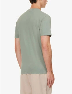 Stone Island Logo-print Crewneck Cotton-jersey T-shirt -Outlet Daily Tops Store R04188782 SAGE ALT03