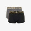 Versace Pack Of Two Logo-waistband Stretch-cotton Trunks