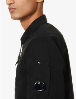 Zip-up Lens-pocket Cotton Shirt 9 Zip-up Lens-pocket Cotton Shirt -Outlet Daily Tops Store R04189373 BLACK ALT05