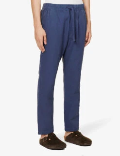 CITIZENS OF HUMANITY Delon Tapered-leg Mid-rise Cotton And Linen-blend Trousers -Outlet Daily Tops Store R04191342 LECOTEDKBLUE ALT02