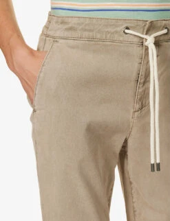 Paige Fraser Drawstring-waistband X-leg Slim-fit Stretch-woven Trousers -Outlet Daily Tops Store R04192296 VINTCOASTALBEIGE ALT04