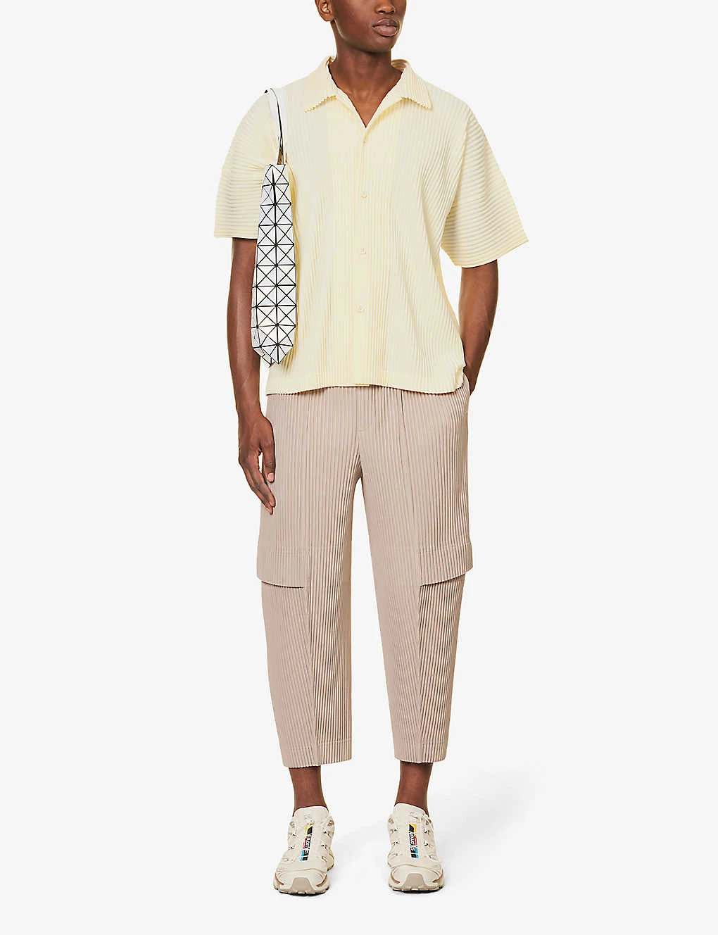 Pleated Split-side Knitted Polo Shirt 2 Pleated Split-side Knitted Polo Shirt - Image 2