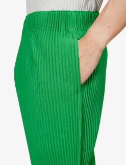 Tapered-leg Mid-rise Knitted Trousers 9 Tapered-leg Mid-rise Knitted Trousers -Outlet Daily Tops Store R04194079 EMERALDGREEN ALT04