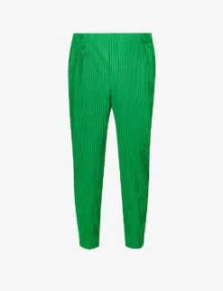 Tapered-leg Mid-rise Knitted Trousers