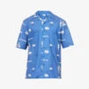 Sunspel Graphic-print Regular-fit Cotton-poplin Shirt