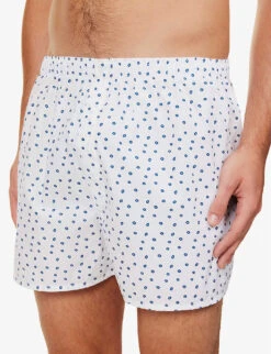 Sunspel Graphic-print Cotton-poplin Boxers -Outlet Daily Tops Store R04194502 HOLESPOTPRINTWHITE ALT03