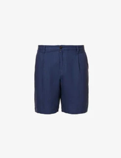 Sunspel Pleated Mid-rise Linen Shorts
