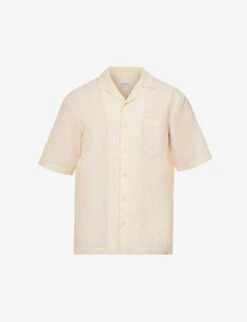 Sunspel Camp-collar Short-sleeved Cotton-blend Shirt