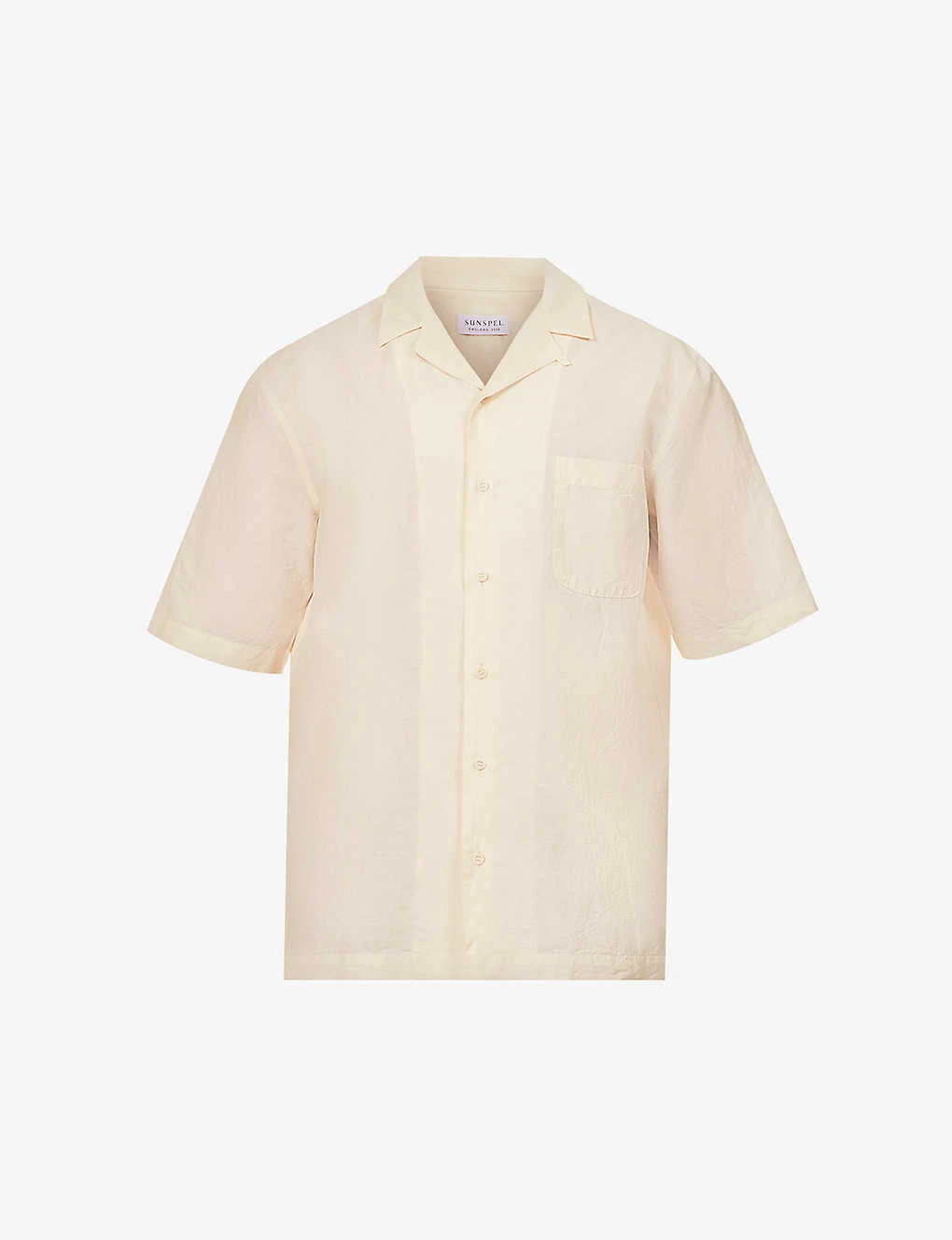Sunspel Camp-collar Short-sleeved Cotton-blend Shirt 1 Sunspel Camp-collar Short-sleeved Cotton-blend Shirt