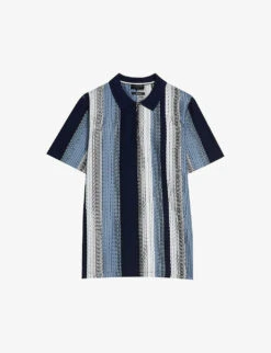 Ted Baker Walraf Stripe-pattern Short-sleeve Cotton Polo