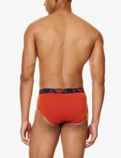 Emporio Armani Pack Of Three Stretch-cotton Briefs -Outlet Daily Tops Store R04194979 RUGGINLIMEINCHIOST ALT02