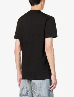 DSQUARED2 Icon Logo-print Short-sleeve Cotton-jersey T-shirt -Outlet Daily Tops Store R04196737 BLACK ALT03