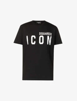 Outlet Daily Tops Store 9 DSQUARED2 Icon Logo-print Short-sleeve Cotton-jersey T-shirt