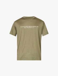 Emporio Armani Brand-typography Crewneck Jersey T-shirt