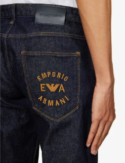 Emporio Armani Tapered-leg Slim-fit Stretch-denim Jeans 11 Emporio Armani Tapered-leg Slim-fit Stretch-denim Jeans -Outlet Daily Tops Store R04197004 RICEABLU ALT05