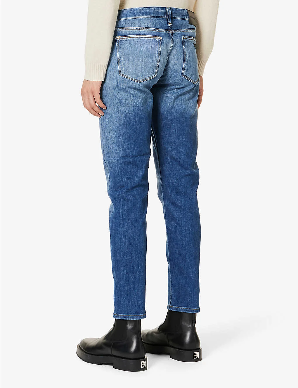 Emporio Armani Brand-plaque Straight-leg Stretch-denim Jeans 4 Emporio Armani Brand-plaque Straight-leg Stretch-denim Jeans - Image 4