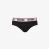 MOSCHINO Pack Of Three Logo-waistband Stretch-cotton Briefs