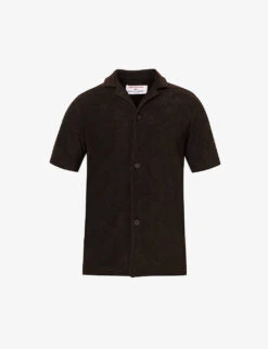 ORLEBAR BROWN Towelling-texture Brand-tab Regular-fit Terry-cotton Shirt