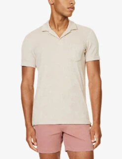 ORLEBAR BROWN Brand-tab Patch-pocket Terry-cotton Polo Shirt 7 ORLEBAR BROWN Brand-tab Patch-pocket Terry-cotton Polo Shirt -Outlet Daily Tops Store R04206187 TAUPE ALT02