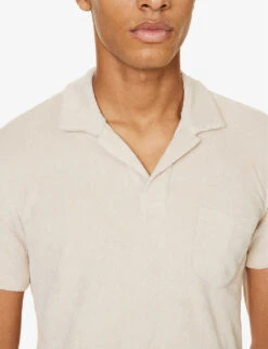 ORLEBAR BROWN Brand-tab Patch-pocket Terry-cotton Polo Shirt 9 ORLEBAR BROWN Brand-tab Patch-pocket Terry-cotton Polo Shirt -Outlet Daily Tops Store R04206187 TAUPE ALT04